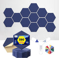 Self-Adhesive Acoustic Panels [390 lbs/yd³ Ultra-High Density], 2nd Generation Sound Absorbing Panel, Professional Level Sound Panel, Polyester Soundproof Foam [Size L, Dark Blue]