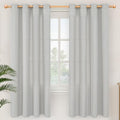 YoungsTex 72 Inch Length Grey Linen Curtains for Living Room, Light Filtering Window Drapes with Grommet Rustic Semi Sheer Privacy for Dining Bedroom, 2 Panels, 52 X 72 Inch