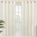 YoungsTex 72 Inch Length Natural Linen Curtains for Living Room - Light Filtering Drapes with Grommet Thick Semi Sheer Privacy for Bedroom, 2 Panles, 52 X 72 Inch