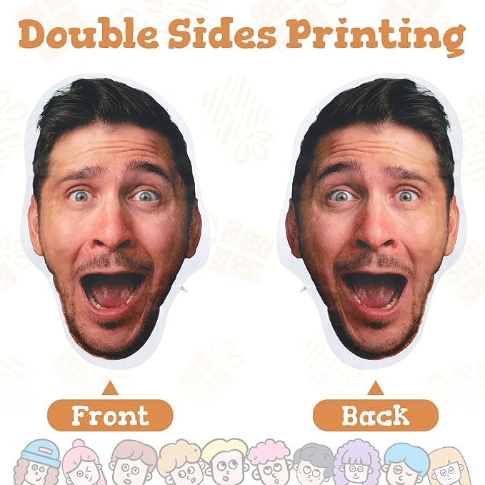 Custom4U Personalized Funny Face Pillows Customized Pet Pillow with Picture On It Double Side Print Custom Your Face Pillow (14inches)