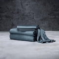 LUXOME Luxury Sheet Set | 100% Viscose from Bamboo | Queen Size - Ocean | Deep Pockets | 4-Piece Set (Fitted, Flat, 2 Pillowcases)
