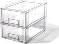 BINO | Stackable Storage Drawers, Large - 2 Pack, Clear | THE CRATE COLLECTION | Storage Bins With Drawers | Bathroom Organizers | Under Sink Organizer | Vanity Cabinet Home Organization