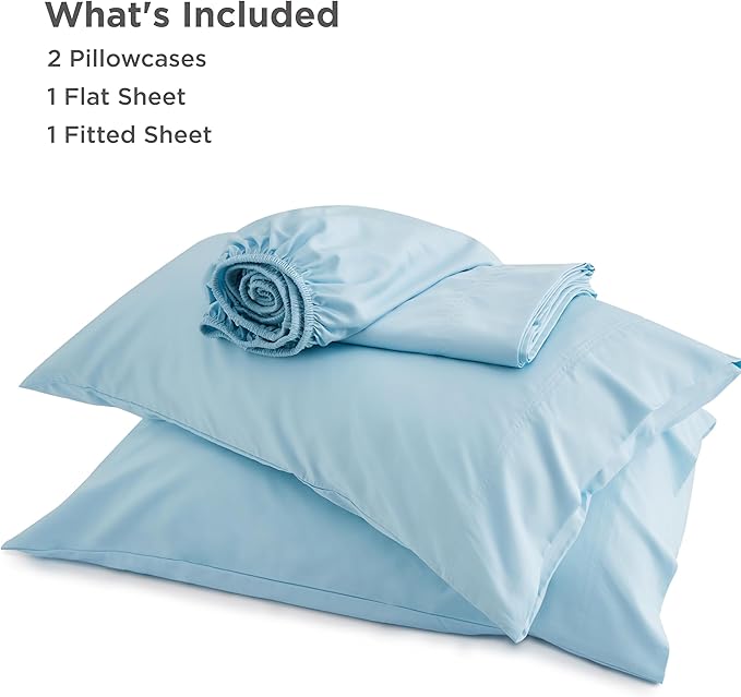Bedsure King Size Sheets Set, Cooling Sheets for Hot Sleepers, Rayon Derived from Bamboo, Breathable & Soft, Deep Pocket Up to 16 Inches, Hotel Luxury Silky Bedding, Aqua