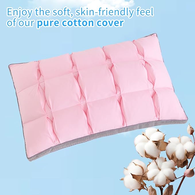 YOUR MOON Soft Pillow King for Sleeping, Super Soft Support Down Alternative Pillow, 100% Cotton Shell Luxury Comfy Fluffy Bed Pillows for Sleep(Pink)