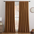 Joydeco Golden Brown 100% Blackout Curtains 102 Inch 2 Panels, Luxury Thermal Brown Velvet Curtains for Bedroom Living Room, Soundproof Blackout Window Drapes, Rod Pocket & Back Tab (52W x 102L)