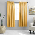 DONREN Mustard Yellow Curtains for Bedroom - Blackout Thermal Insulated Curtain Panels with Rod Pocket (52 by 63 Inch,2 Panels)