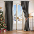 Lazzzy Velvet Blackout Curtains Thermal Insulated Room Window Drapes Super Soft Luxury Curtains for Living Room Bedroom Rod Pocket 2 Panels, Grey, 52" W x 96" L