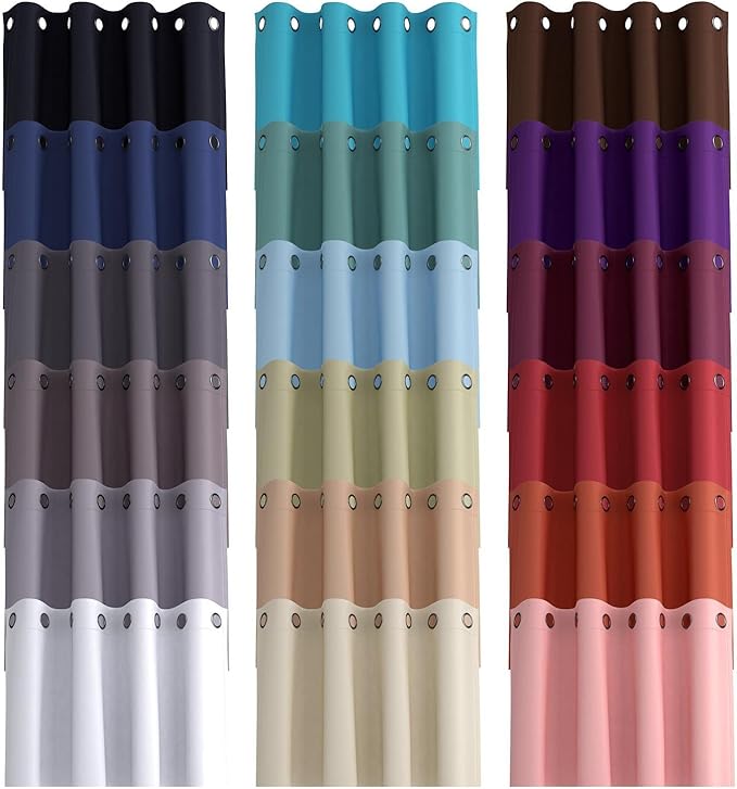 MIUCO Room Darkening Grommet Blackout Window Curtains Panels for Bedroom Set of 2 52x84 Inch Begie, Bonus 2 Tie Backs Included