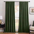 Joydeco Olive Green 100% Blackout Curtains 96 Inch 2 Panels, Luxury Thermal Green Velvet Curtains for Bedroom Living Room, Soundproof Blackout Window Drapes, Rod Pocket & Back Tab (52W x 96L)