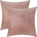 Jeneoo Blush Pink Decorative Throw Pillow Covers Soft Chenille Comfy Square Couch Cushion Cases for Living Room Sofa Decor (Set of 2, 18 x 18 Inches)
