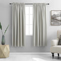 DONREN Light Gray Blackout Curtains - All Season Thermal Insulated Rod Pocket Room Darkening Curtains for Bedroom (2 Panels,42 x 63 Inch)