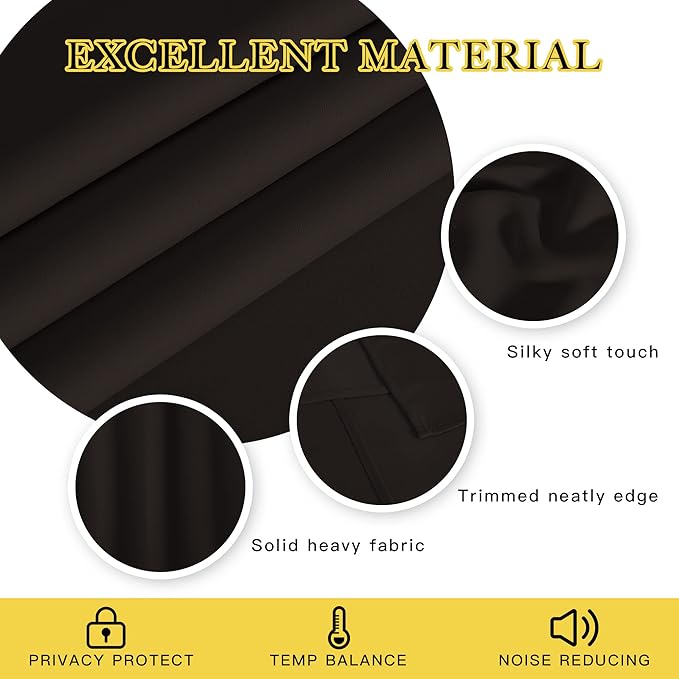 NICETOWN Bedroom Curtain Room Darkening Drapery 102 inches Length - Home Fashion Thermal Insulated Grommet Room Darkening Curtain for Living Room (Toffee Brown, 1 Panel, 52 x 102 inches)