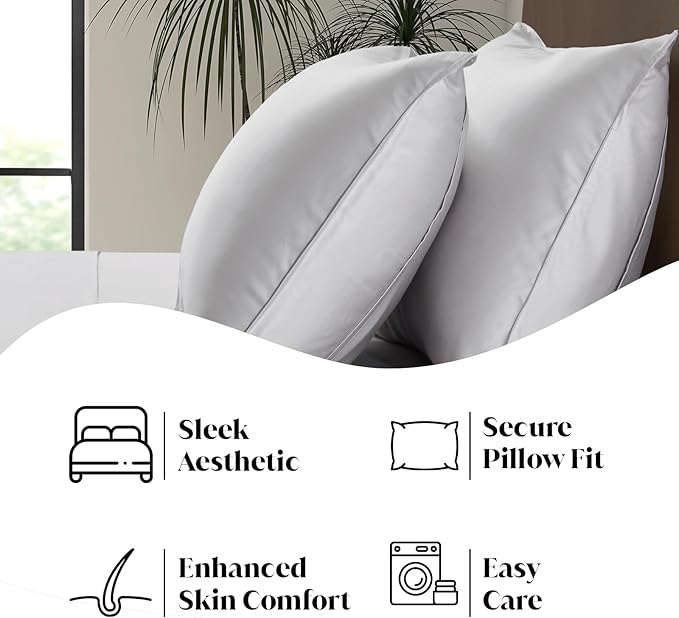 Luxury Bamboo Market | Queen Size Bed Sheet Set | 100% Viscose Made from Bamboo | Organically Grown | Ultra Soft | Cooling Sheets for Hot Sleepers | 17" Deep Pocket [Dove Grey]