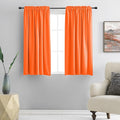 DONREN Vibrant Orange Autumn Curtains 48 Inch Length for Cafe Bathroom Short Windows,2 Panels Blackout Room Darkening Thermal Insulated Curtains for Kids Bedroom Decor,52" Wide by 48" Long