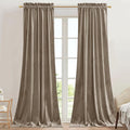 StangH Camel Beige Living Room Velvet Curtains 96 inches Room Darkening Decor Window Curtains Heavy Duty Summer Heat & Chill Blocking Drapes for Bedroom/Farmhouse, W42 x L96, 2 Panels