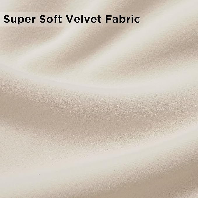 Joydeco Velvet Curtains White Blackout Curtains Thermal Insulated 108 inches Long Window Curtains Soft Room Darkening Drapes for Bedroom Living Room Elegant Rod Pocket 2 Panels Cream White