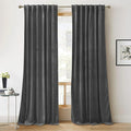 RYB HOME Grey Velvet Curtains 102 inches, Back Tab Soft Fabric Room Darkening Thermal Insulated Luxurious Home Decor Curtains for Living Room Bedroom, W 52" x L 102", 2 Panels Set