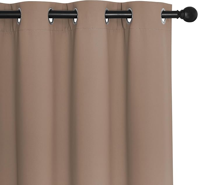 NICETOWN Blackout Curtains 63 inches Long for Living Room Bedroom, Grommet Thermal Insulated Room Divider Drape Window Treatment for Sliding Patio Door, W100 x L63, 1 Panel, Cappuccino