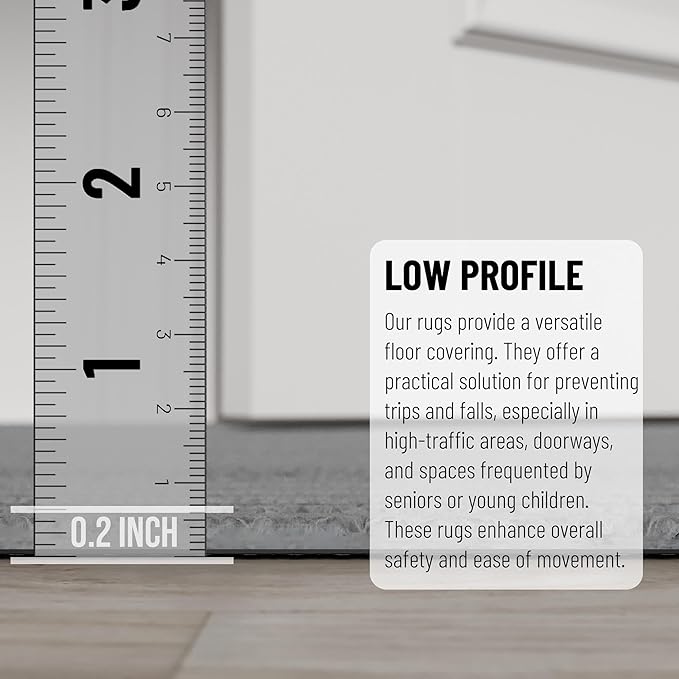 Ottomanson 2'7" x 8' Hallway Runner with Scraper Pile Extra Durable Non-Slip Rug Mat for Indoor & Outdoor Use - Ideal for Kitchen, Entryway, Patio & Garage - High-Traffic Carpet, Gray