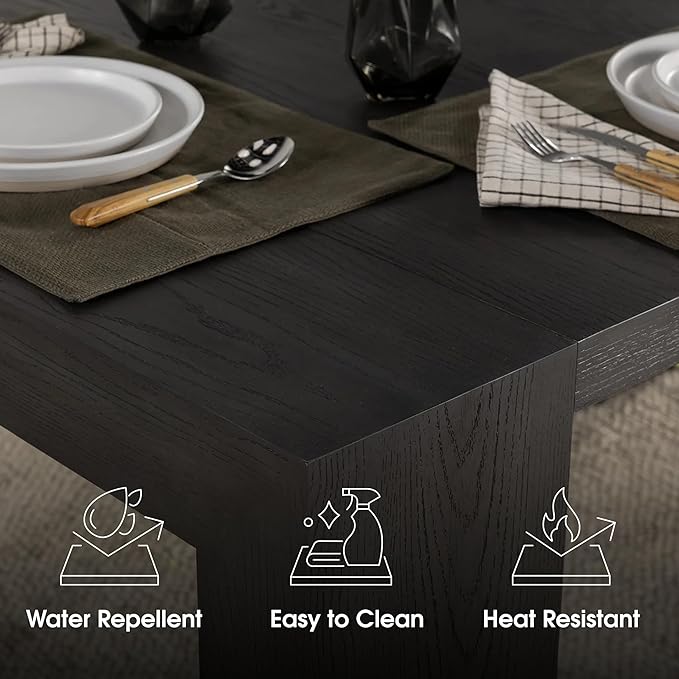 Transformer Table - Solid Wood Extendable Dining Table, Seats 2-12, Extendable Dining Room Table, Space-Saving Furniture, Expandable Dining Furniture (Black, Table + Coffee Table)