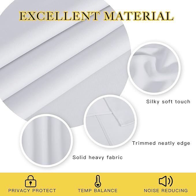 NICETOWN Room Darkening Curtain for Living Room - Window Treatment Thermal Insulated Grommet Room Darkening Panel/Drape for Bedroom (1 Panel, 52 by 45, Greyish White)