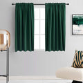 DONREN Hunter Green Blackout Thermal Insulating Window Curtains Drapes for Bedroom - 42 Inch Width Curtains Panels with Rod Pocket (42 by 45 Inch Length,2 Panels)