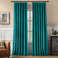 Pinch Pleated 100% Blackout Curtains for Bedroom, Teal Velvet Curtains for Living Room, Black Out Curtain 96 inch Long Room Darkening, Blackout Pinch Pleat Drapes with Hooks 2 Panels