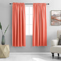 DONREN Coral Blackout Curtain Panels with Rod Pocket - Room Darkening Thermal Insulated Curtains for Bedroom (52 W x 63 L Inch,2 Panels)