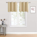 ChrisDowa Small Window Curtains 36 inches Long for Bedroom - Grommet Short Thermal Insulated Room Darkening Curtains for Kitchen (2 Panels, Biscotti Beige, 34 x 36 Inch)
