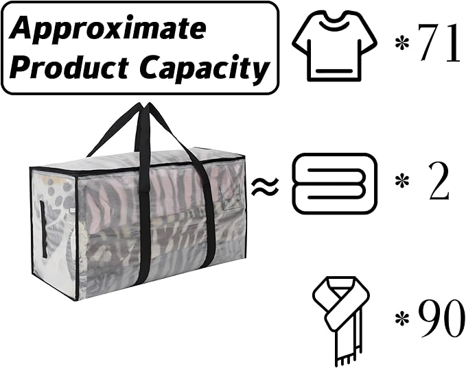 Heavy Duty 93L (24.5 Gallon) Stackable Storage Bins with Fully Openable Lids, Moving Bags Heavy Duty, Clear Plastic Totes for Moving Storage, Home Organization, Closet, Dorm Room 4 Pack