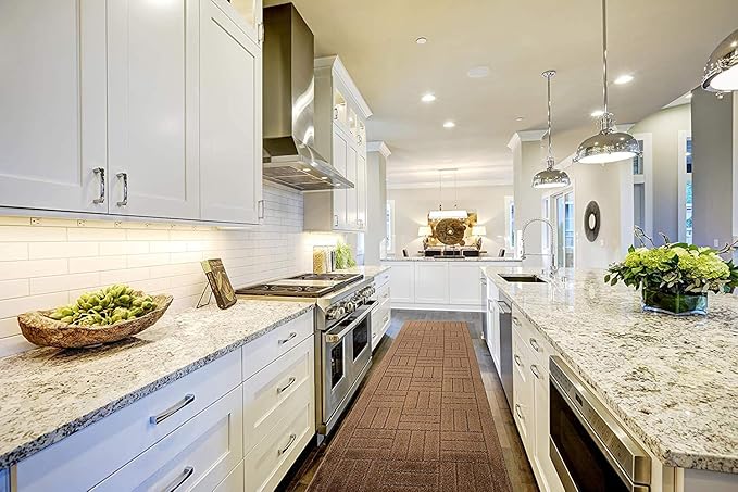 Custom Length Hallway Runner Rug,Slip Resistant,Bricks Brown, 26 Inch X 4 feet, Doormat, Sold and Priced Per Foot
