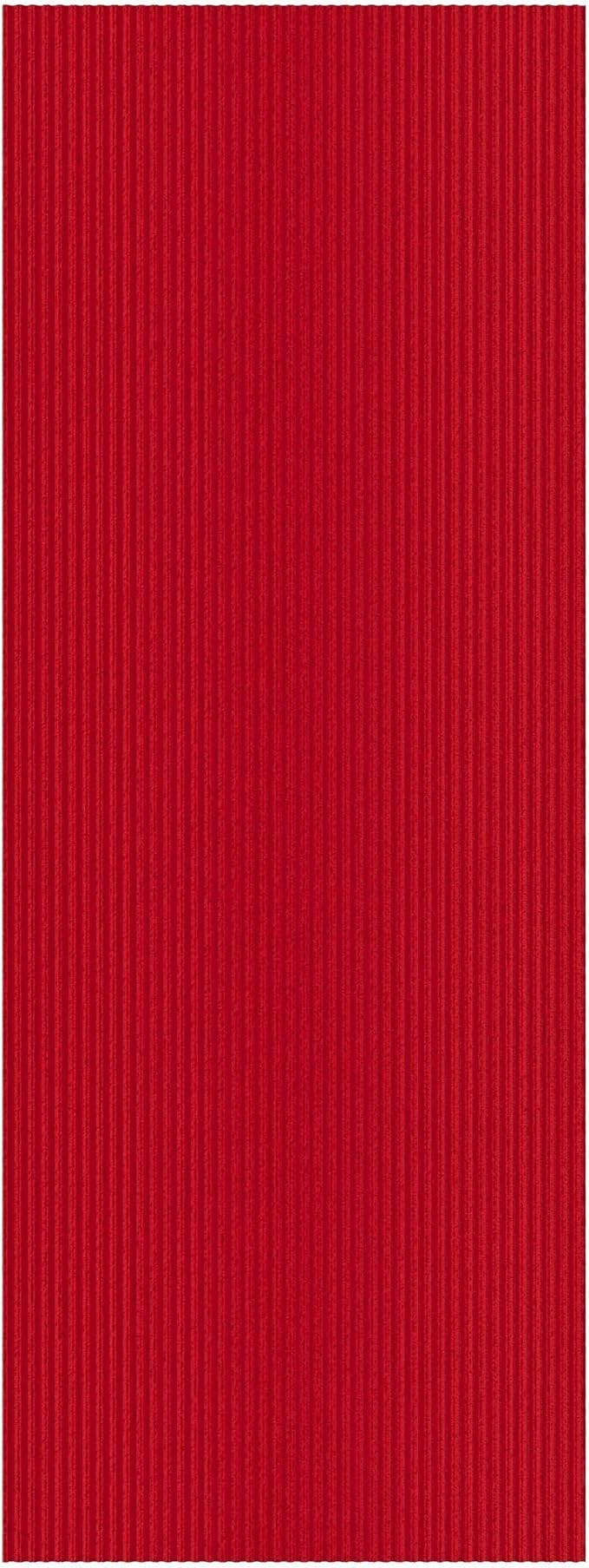 Ottomanson 2' x 41' Hallway Runner with Scraper Pile - Extra Durable Non-Slip Rug Mat for Indoor & Outdoor Use - Ideal for Kitchen, Entryway, Patio & Garage - High-Traffic Carpet, Red