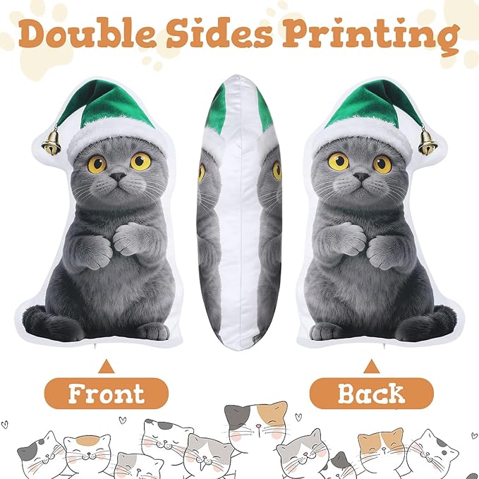 Custom4U Custom Pet Pillow with Picture Personalized Photo Dog Cat Full Body Shaped Pillow Gifts for Birthday Thanksgiving Christmas (8inches)