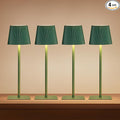 LUTEC 4 Pack Cordless Table Lamp,6000mAh Rechargeable Battery Operated Desk Lamp,Two Adjustable Heights,Waterproof, Touch Control & 3 Color Stepless Dimming for Restaurant/Bedroom/Bars/Outdoor (Green)