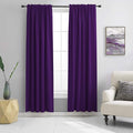 DONREN Extra Long 108 inch Length Blackout Curtains for Large Windows,Rod Pocket Soft and Touching Living Room Sweep to Floor for Villa(Deep Purple,2 Pack,52 W by 108 inches Long)
