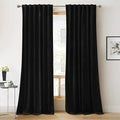 RYB HOME Velvet Closet Curtains 84 inches, Room Darkening Thermal Insulated Privacy Back Tab Drapes for Doorway Enterway, Dormitory, Black, W 42 x L 84 inches, 2 Panels Set