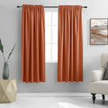 DONREN Rust Orange Blackout Thermal Insulated Window Curtains for Bedroom Living Room,Energy Efficicent Rod Pocket Window Treatment Decorative Drapes (2 Panels 52 W X 63 Inches Long)