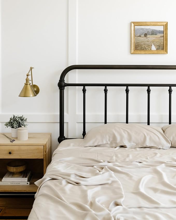 Cozy Earth Luxury Bed Sheet Set - 100% Viscose from Bamboo Fabric, Ultra-Soft & Breathable, Fits Regular & Deep Pocket Mattresses up to 20" - 4 Pieces Full Sheet Set Driftwood