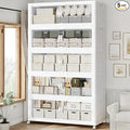 900QT Extra Large Stackable Storage Bins with Lid, 225Gal Collapsible Storage Box with Wheels and Doors, Plastic Closet Organizer and Storage Cabinet for Home Kitchen Office Dorm, 5Pack White