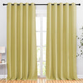 NICETOWN Room Darkening Room Divider Curtains 118 inches Long 2 Panels, Grommet Sliding Door Curtains Solid Window Treatments Sound Reducing for Living Room, W66 x L118, Paler Yellow