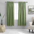 DONREN 72 Inch Sage Green Blackout Curtains for Craft Room - Thermal Insulated Room Darkening Rod Pocket Curtains (Set of 2 Panels,52 Inch Width)