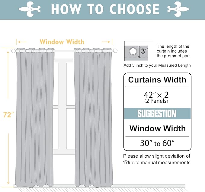 ChrisDowa Blackout Curtains 72 inches Long for Bedroom - 2 Panels Set Grommet Thermal Insulated Room Darkening Curtains for Living Room (Aqua, 42 x 72 Inch)