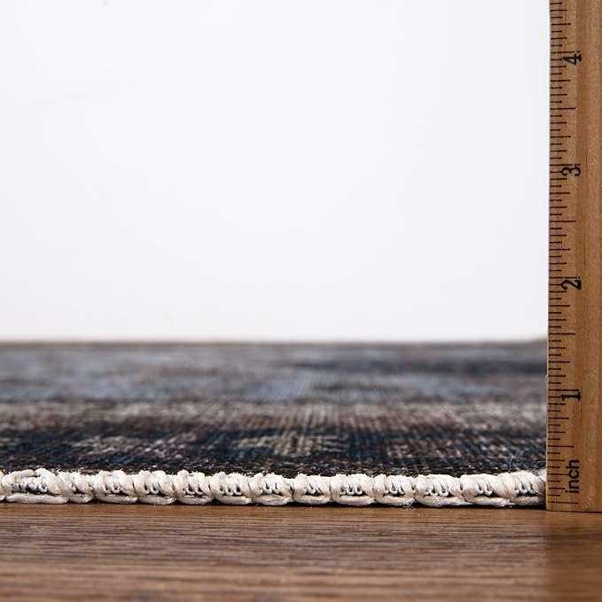 Keen Home Design 4x6 Rug - Machine Washable Area Rug with Non-Slip Backing, Ideal for Living Room, Dining Room, Bedroom - Vintage, Easy Clean, Durable, Low Pile Rug - (4' x 6')
