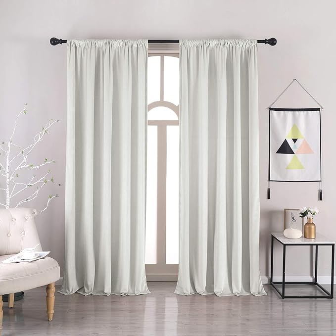 nanbowang Bleach Velvet Curtains - 42 Inches Width 72 Inches Long Soft Curtain Rod Pocket Thermal Insulated Window Treatment for Bedroom 2 Panels