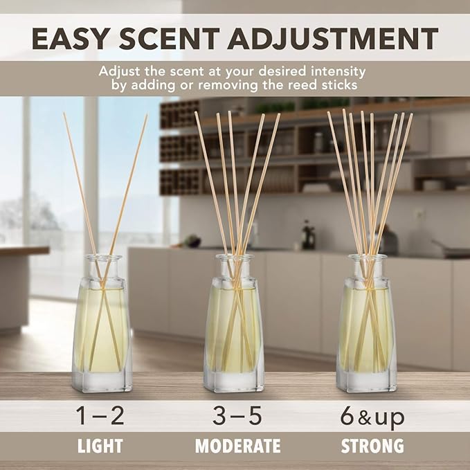 Lemongrass Oil Diffuser - Scented Reed Diffuser - Alcohol Free - Gift Set - Best for Aromatherapy - Room Air Freshener