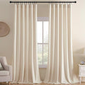 Joydeco Velvet Curtains White Blackout Curtains Thermal Insulated 90 inches Long Window Curtains Super Soft Room Darkening Drapes for Bedroom Living Room Elegant Rod Pocket 2 Panels Cream White