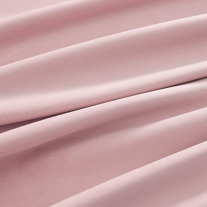 nanbowang Pink Velvet Curtains - 42 Inches Width 63 Inches Long Soft Curtain Rod Pocket Thermal Insulated Window Treatment for Bedroom 2 Panels