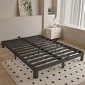 6 Inch King Size Bed Frame with Metal Gaskets, Black Bed Frame King Size No Box Spring Needed, Heavy Duty Steel Platform Support, Round Corner Design, Reserved Holes, Noiseless, Easy Assembly