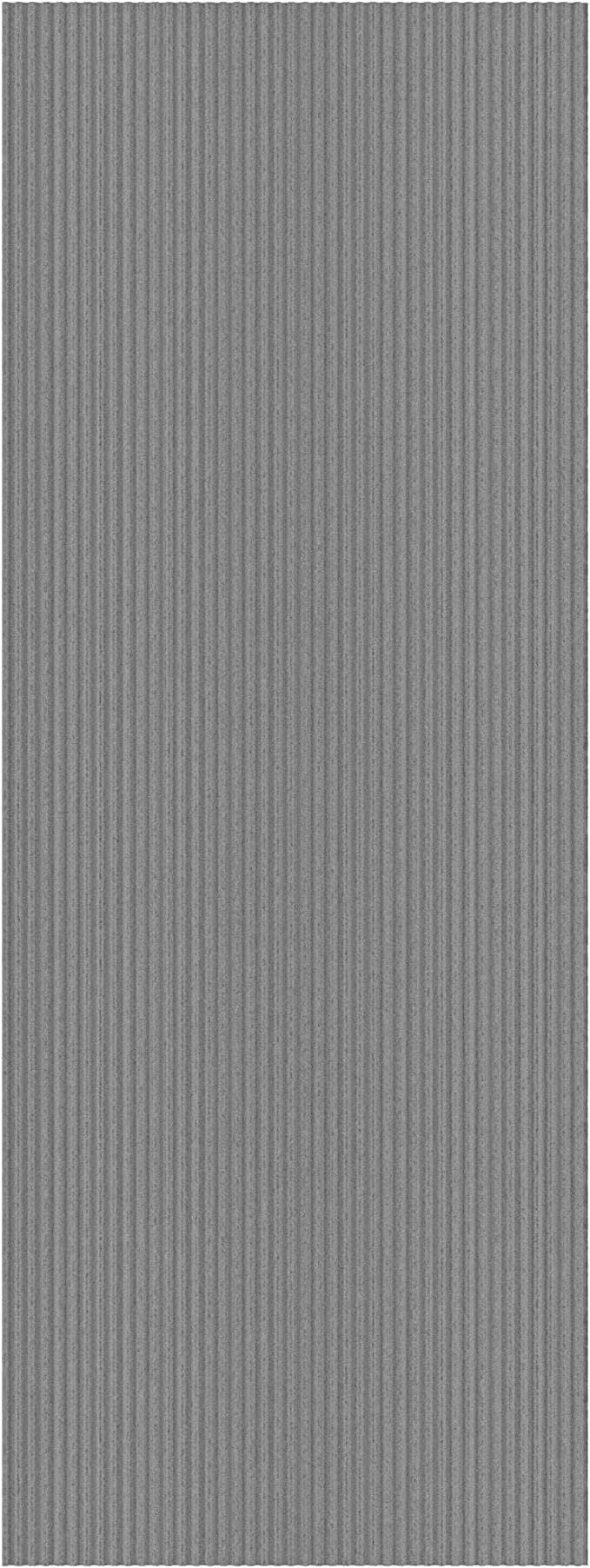 Ottomanson 3'11" x 49' Hallway Runner with Scraper Pile - Extra Durable Non-Slip Rug Mat for Indoor & Outdoor Use - Ideal for Kitchen, Entryway & Garage - High-Traffic Carpet, Gray