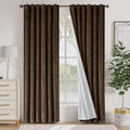 Lazzzy Dark Brown 84 Inch Long (52 x 84 Inch) Blackout Velvet Curtains Thermal Insulated Blackout Curtain Drapes Luxury Back Tab Window Treatments for Bedroom Living Room 2 Panels, Truffle